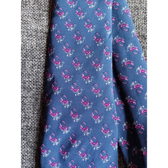 Dress Tie 70s 80s 90s Y2k Mens Ted Lapidus Silk Blue classic 3 Wide - Picture 4 of 5